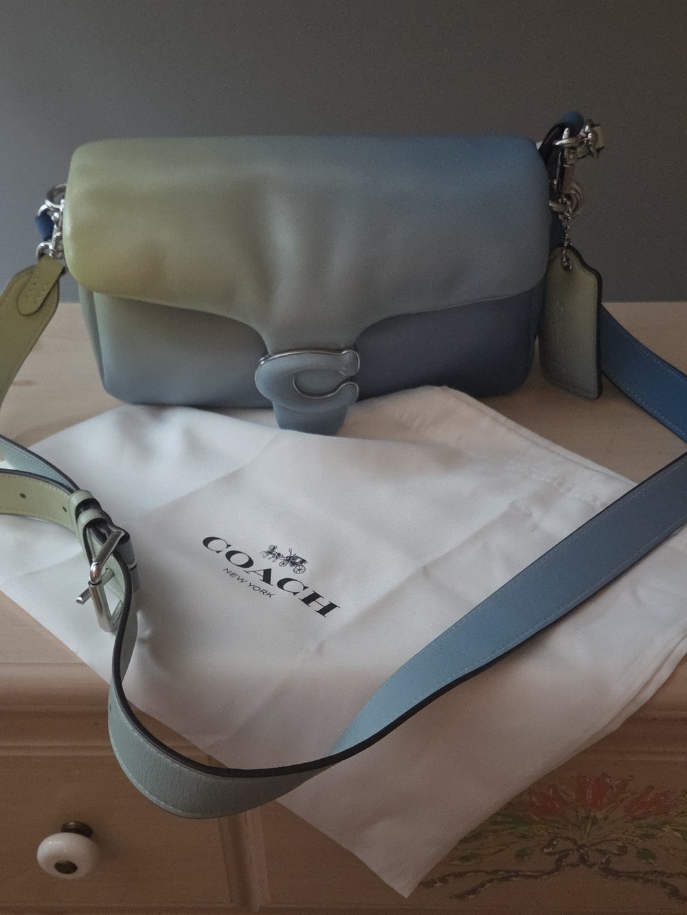 Coach Ombre Blue and Green Crossbody Shoulder Bag